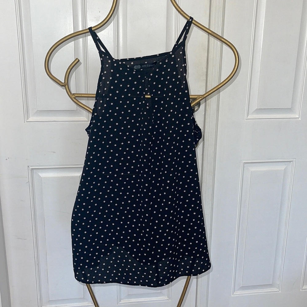 JET John Eshaya keyhole front polka dot top